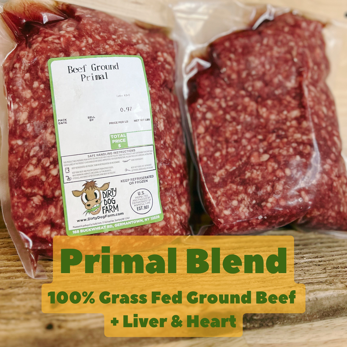 Grass-Fed Primal Blend (Ground Beef w/ Liver + Heart)