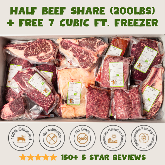 Half Beef Share (200 Pounds) Deposit  - With FREE Freezer